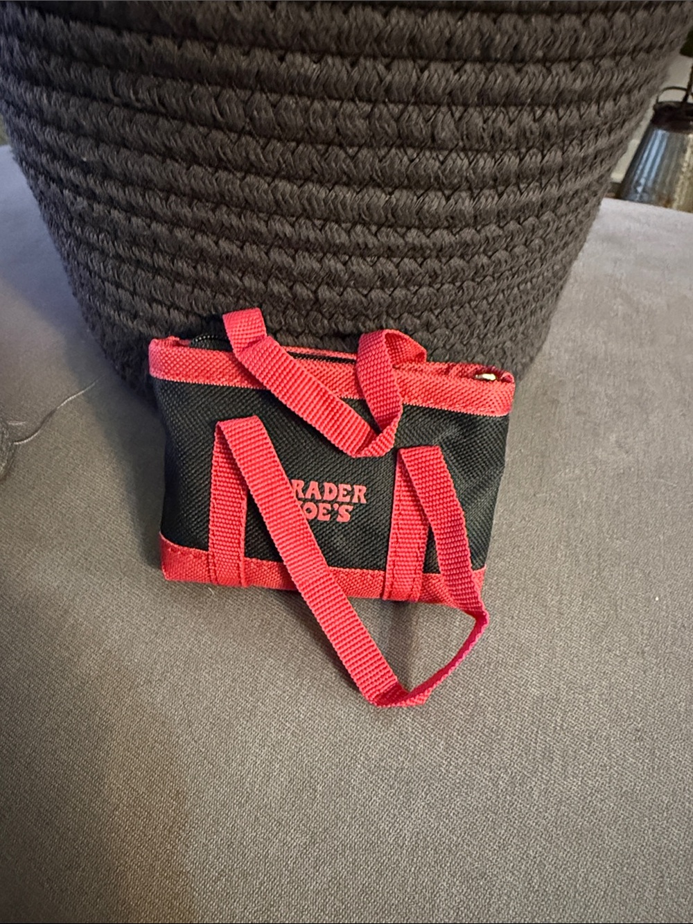 Mini Trader Joe’s zipper pouch with grocery bag